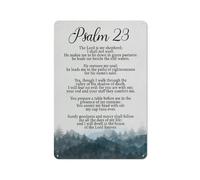 ACDOET Plaque murale en métal rustique chrétien Art mural Psalm 23 Le Seigneur est Mon Berger Impression Peinture d'écriture positive Décor mural pour chambre à coucher Baptême Cadeau 20,3 x 30,5 cm