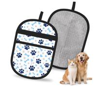 ACDRUING Gant d'épilation de pattes de chien bleu pour chats/chiens avec brosse magique électrostatique réutilisable pour enlever les poils d'animaux domestiques pour linge, canapé, tapis, siège de