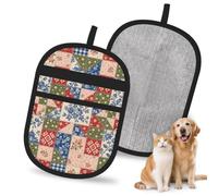 ACDRUING Gant d'épilation patchwork pour chats/chiens avec brosse magique électrostatique réutilisable pour le linge, le canapé, la moquette, le siège de voiture