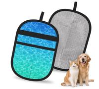 ACDRUING Gant d'épilation pour chats/chiens avec brosse magique électrostatique réutilisable pour linge, canapé, tapis, siège de voiture Bleu lac