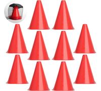 Acdsgd-10pcs Cônes De Signalisation Rouges 18 Cm Cônes D¿Entraînement Football Plots De Marquage Sportifs En Plastique Cônes De Circulation Pour Entraînement Fitness Jeux École Terrain Exercice