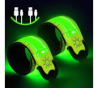 Acdsgd-2pcs Brassards Lumineux À Led Rechargeable Usb, Brassard De Course Réfléchissant Led Running, Bande Clignotant Réglable Bracelet Lumineux De Sécurité, Bracelets De Sport Lumineuxs