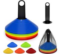 Acdsgd-30 Pièces Cônes D'entraînement Football, Plots Entraînement Cônes De Marquage, Avec Support Noir Et Filet De Rangement, Pour Basketball Soccer Football L'agilité Entraînement