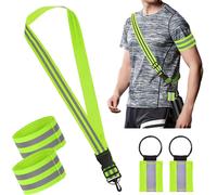 Acdsgd-5 Pièces Dispositifs Sécurité Réfléchissants Élastique Haute Visibilité Réfléchissante Bandoulière Brassards De Course Réflecteur Porte-Clés Pour Vélo Jogging Sports Nocturne