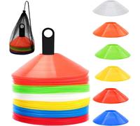 Acdsgd-60 Pièces Plots De Marquage Pour Football Cône, 19cm Cônes De Marquage De Sécurité Sportive Avec Sac De Transport Et Support Pour Basketball Soccer Football L'agilité Entraînement (6 Couleurs)
