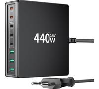 acdsgd-Chargeur USB-C multiple : 440 W 8 ports chargeur rapide avec 5 USB-C et 3 USB-A, double bloc d'alimentation USB PD PPS pour ordinateur portable, MacBook, iPad, iPhone 16/15/14 Series, Samsung e