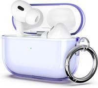 acdsgd-Coque AirPods Pro 2ème/1ère, Boîtier Étui Housse en TPU, Accessoires Antichoc avec Porte-clés et Compatible Charge sans FilLED Visible Protection Case pour AirPods Pro (2022 & 2019), (Violet)