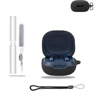 acdsgd-Coque de protection en silicone pour écouteurs Anker Soundcore P40i ¿ Étui de chargement résistant aux chocs avec porte-clés, kit de nettoyage et cordon ¿ Élégant et protecteur ¿ Noir