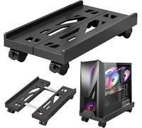 acdsgd-CPU Titulaire Support De Tour Chariot PC 4 Roulettes Réglable Boîtier D¿ordinateur Support Universel CPU Bureau Famille Noir