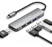 acdsgd-Dock Station d'accueil USB C, Adaptateur Hub USB-C 5-en-1 vers HDMI 4K, USB 3.0, 2 USB 2.0, 100W PD, pour MacBook/HP/Dell/Lenovo/Acer et Plus