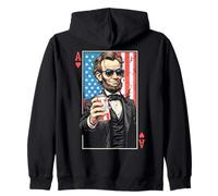 Ace Abe Carte à jouer humoristique 4 juillet Abraham Lincoln Beer Sweat à Capuche