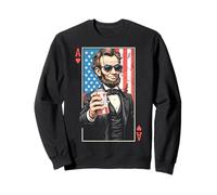 Ace Abe Carte à jouer humoristique 4 juillet Abraham Lincoln Beer Sweatshirt