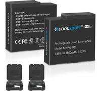 Ace/Ace Pro Batterie 1800mAh 2 Packs avec boîtier de Protection de Batterie Compatible avec la caméra Insta360 Ace/Ace Pro