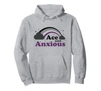 Ace and Anxious Asexual Pride LGBTQ Rainbow Funny Anxiety Sweat à Capuche