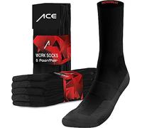 ACE Chaussettes de travail - 10 paires de chaussettes de travail longues - chaussettes respirantes pour hommes & femmes - collants pour le travail - 43-46