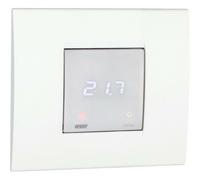 VEMER Axe Wi-Fi chromé à encastrer 2 modules avec programmation hebdomadaire, 230 V. Programmation hebdomadaire, couleur blanc opale.