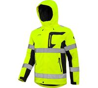 ACE Constructor HiViz Veste imperméable - veste de sécurité imperméable avec bandes réfléchissantes et capuche - EN ISO 20471 et EN 343 - Jaune - XL