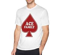 Ace Family T Shirt Men's Fashion Cotton Crew Neck Short Sleeve Tees White Manches Courtes(Medium)