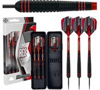 Ace Fléchettes avec Grip en Caoutchouc Noir 22 g Mixte.[B1896]