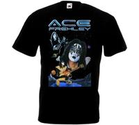 Ace Frehley Poster v15 T-Shirt Black Hard Rock Heavy Metal Black M