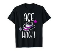Ace Haw Chapeau de Cowboy Asexual Pride Typographie drôle T-Shirt Graphique avec Valeur