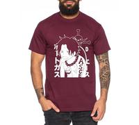 Ace Ice - T-Shirt Homme Chapeau de Paille Luffy Zoro One Monkey D. Pirate Ace Piece Goku Anime Ruffy, Taille:S, Couleur:Bourgogne