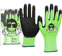ACE Junior 3x Gants de Jardinage pour Enfants 5 à 6 Ans - Protection pour Garçons et Filles - Vert