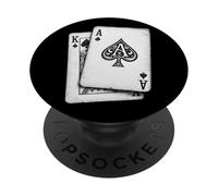 Ace King Cartes à Jouer Blackjack Poker Casino Gambler PopSockets PopGrip Adhésif
