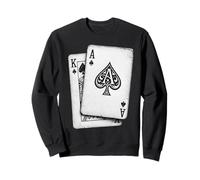 Ace King Cartes à Jouer Blackjack Poker Casino Gambler Sweatshirt