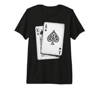 Ace King Cartes à Jouer Blackjack Poker Casino Gambler T-Shirt Haut de Gamme