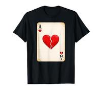 Ace of Broken Hearts T-Shirt Vintage avec Carte à Jouer Heartbroken T-Shirt