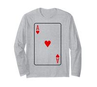 Ace of Hearts Costume de Poker, Blackjack pour Halloween Manche Longue