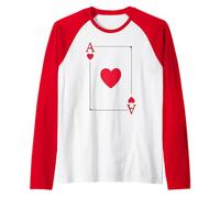 Ace of Hearts Costume moderne Royal Flush Group Manche Raglan
