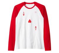 Ace of Hearts Playing Card Easy Halloween Group Costume Manche Raglan