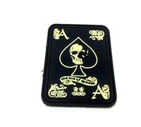 Ace of Spades 'As De Pique' Brillent dans Le Noir PVC Biker Airsoft Patch