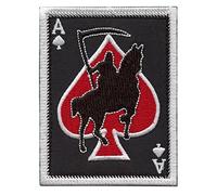 Ace of Spades Grim Reaper Death Card Morale Tactical Skull Skeleton Embroidery Touch Fastener Patch