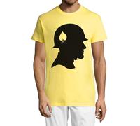 Ace of Spades Soldier Crew Neck Cotton T-Shirt Homme Jaune, jaune, XL