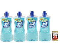 Ace Pavimenti Nettoyant pour sol Hygiene Talc et musc blanc, sans eau de Javel, nettoie en profondeur et fait briller les sols, 4 x 1 l + Italian Gourmet polpa 400 g