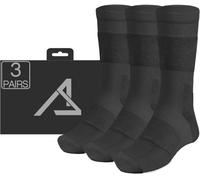 ACE Schakal Chaussettes fonctionnelles - 3 paires de chaussettes de randonnée avec laine mérinos & rembourrage anti-bulles - Chaussettes de trekking pour la randonnée - noir - 44.5-46