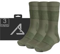 ACE Schakal Chaussettes fonctionnelles - 3 paires de chaussettes de randonnée avec laine mérinos & rembourrage anti-bulles - Chaussettes de trekking pour la randonnée - vert - 42-44.5