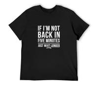 Ace Ventura If I'm Not Back in 5 Minutes Just Wait Longer Pet Det T-Shirt Black Mens Tee Unisex Shirt XXL