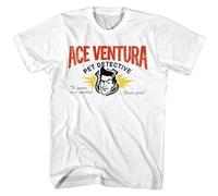 Ace Ventura Pet Detective Calling Card Serve & Protect Jim Carrey T-Shirt White Mens Tee Unisex Shirt L