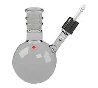 ACE Verre 7003-211 Unique cou Specialty isotherme avec Septa sans Air, fond rond, capacité 50 ml, 14/20 Joint, 0-3 mm d'arrivée d'eau Valve Bras de côté, 1 ml