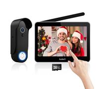ACEBELL Visiophone Sans Fil, Interphone Vidéo Sans Fil avec Écran Tactile 7 Pouces 1080P, IP55 Sonnette de Camera à Batterie Rechargeable, Vision Nocturne, PIR Détection de Mouvement