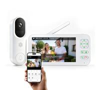 ACEBELL WiFi Visiophone sans Fil, 1080P Interphone Vidéo sans Fil, Étanche Sonnette avec Camera et Écran 5 Pouces, Aucun Abonnement, Vision Nocturne, Détection de Mouvement, Contrôle APP