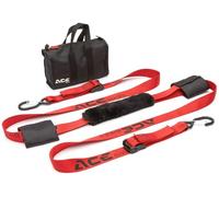 Acebikes Kit de sangles de serrage Buckle Up pour transport de moto noir-rouge