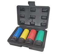 ACEBON Coffret de douilles à chocs 1/2", Spécial montage et démontage de roue, CR-V Matière, 17, 19, 21, 22 mm (4 pièces)