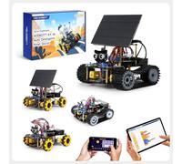 ACEBOTT ESP32 Smart Tank Solar Robot Car, 4WD Omnidirectionnel Mouvement Télécommande Voiture Compatible avec Arduino IDE, Projet de programmation électronique/STEM Kit de codage éducatif/Science pour