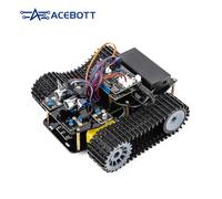 ACEBOTT Explorer Series QD001, Kit de Voiture Robot Intelligente, ESP32, Contrôle Multi-Mode avec Suivi de Ligne et Évitement d'obstacles, 4 Roues (QD004 Tank Robot Car)
