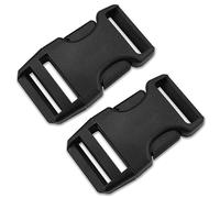 AceCamp Duraflex fiche 25 mm avec fermeture rabattable, noir, fermeture à clic plastique, fermeture clip, fermeture encliquetable, boucle enfichable, boucle de remplacement (2 pièces 25mm)